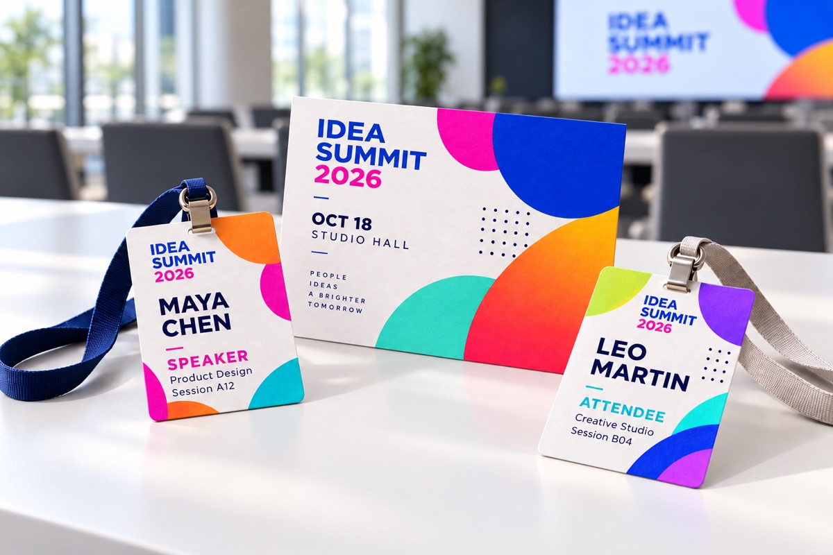 Event badges and printed materials personalized for different attendees